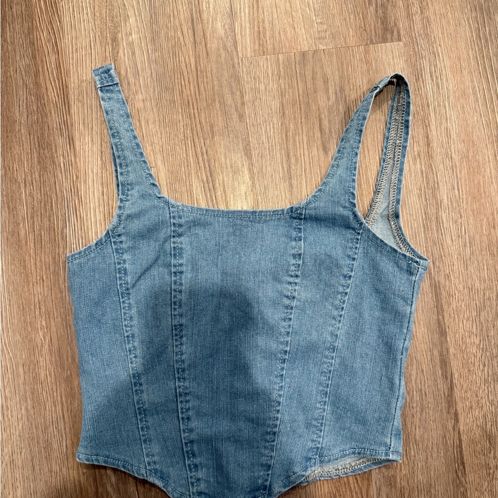 Denim Blue Sleeveless Top